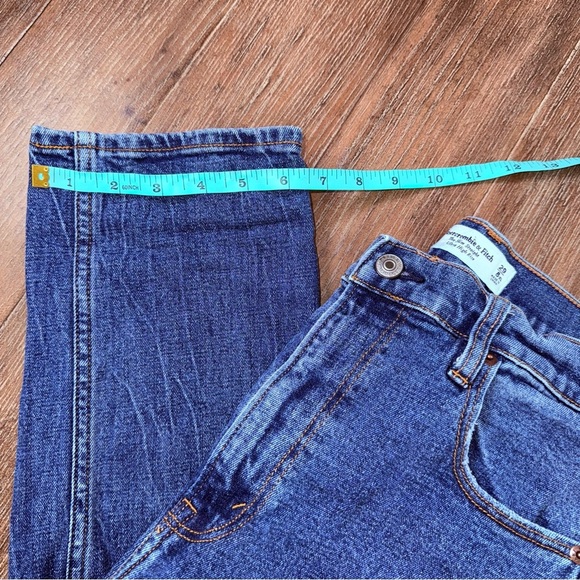 Abercrombie & Fitch Slim Straight Ultra High Rise Jeans dark blue LONG - Picture 8 of 16